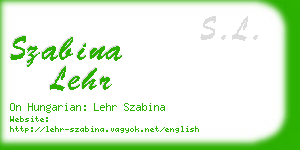 szabina lehr business card